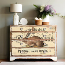 Franse Lapin de Cacao Brown Bunny Rabbit Decoupage