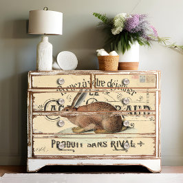 Franse Lapin de Cacao Brown Bunny Rabbit Decoupage Tissuepapier