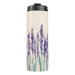 Franse Lavendel: Waterverf Illustratie Thermosbeker