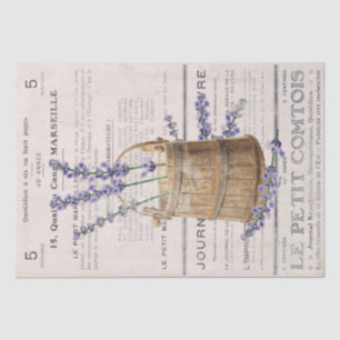 Franse lavender Bloom Bucket Typography Decoupage Tissuepapier