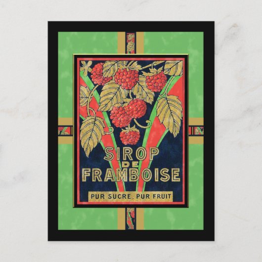 Franse Lemon Raspberry Syrup Labels Briefkaart (Voorkant)