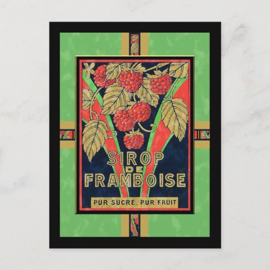 Franse Lemon Raspberry Syrup Labels Briefkaart (Voorkant)