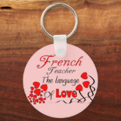 Franse leraar geeft "De taal van de liefde" Sleutelhanger (Voorkant)