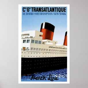 Franse lijn  scheepsreclame poster