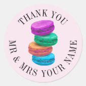 Franse macaron cookie stickers voor huwelijksgunst (Voorkant)