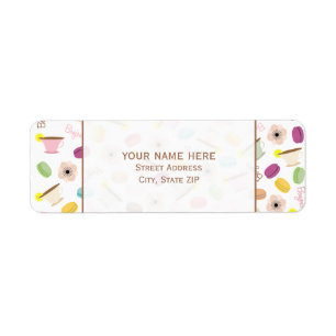Franse Macarons Anemones & Teacups Adres Etiket