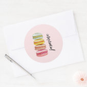 Franse Macarons Aquarel Handgeschilderd Ronde Sticker (Envelop)