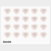 Franse Macarons blush roze script Hart Sticker (Vel)
