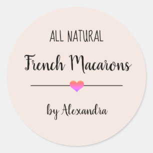 Franse Macarons blush roze script Ronde Sticker