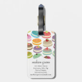 Franse Macarons gepersonaliseerd Bagagelabel (Achterkant verticaal)