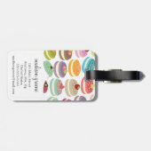 Franse Macarons gepersonaliseerd Bagagelabel (Achterkant horizontaal)