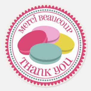 Franse Macarons Merci Envelope Sticker