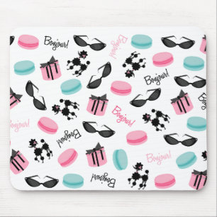 Franse Macarons Poodles & Sunbril Mousepad Muismat
