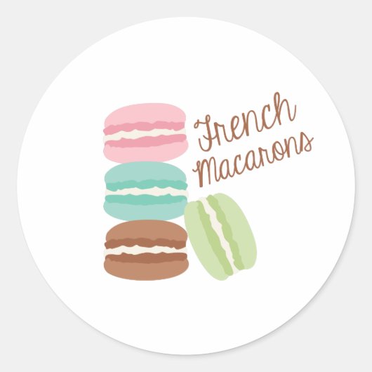 Franse Macarons Ronde Sticker (Voorkant)