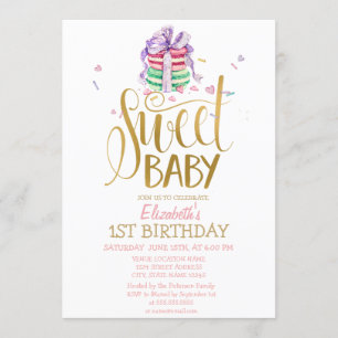 Franse Macarons Striped Birthday Invitation Kaart