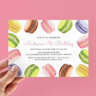 Franse Macarons Verjaardagsfeest Uitnodiging