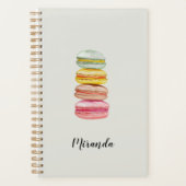 Franse Macarons Waterverf handgeschilderd monogram Planner (Voorkant)
