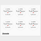 Franse Macarons wit script Ronde Sticker (Vel)