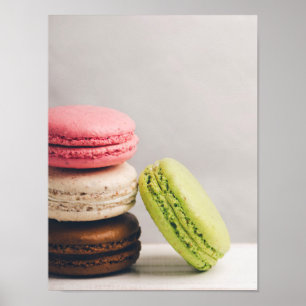 Franse macaroons in pastel- kleuren poster