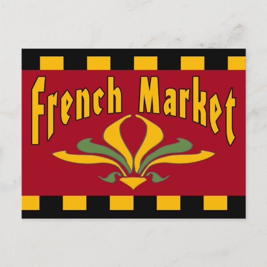 Franse MArket Briefkaart (Voorkant)