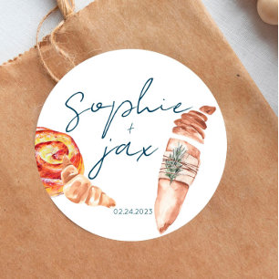 Franse markt - Baguette - Shower Favor Sticker