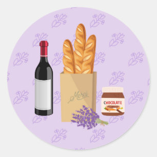 Franse Markt Lavendel Ronde Sticker