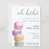 Franse markt - Macaroon - uitnodiging van Baby sho (Voorkant)