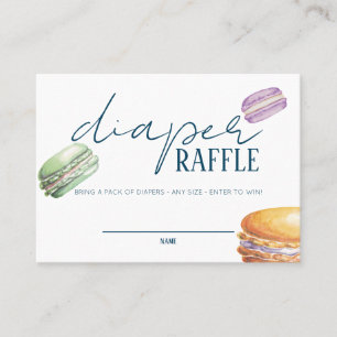 Franse markt - Macaroons - Diaper Raffle Insert Plaatskaartje