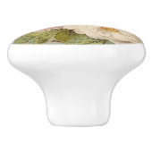 Franse marktbloem  roze en witte bloem keramische knop (Zijkant)