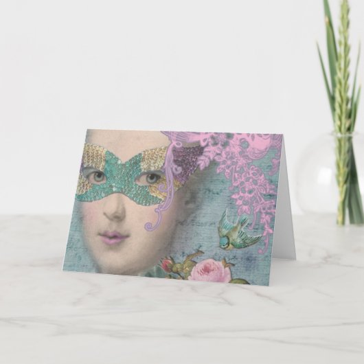 Franse Masquerade Kaart (Voorkant)