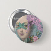 Franse Masquerade Ronde Button 5,7 Cm (Voorkant /achterkant)