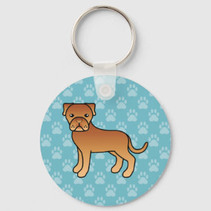 Franse Mastiff Hond Caricatuur Cartoon Illustratie Sleutelhanger