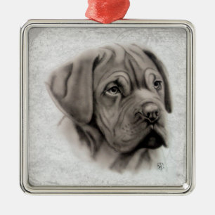 Franse Mastiff Metalen Ornament