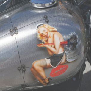 FRANSE MEID RETRO grote Sticker