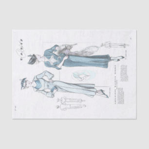 Franse Mode Advertentie Chique Jurk Decoupage Tissuepapier