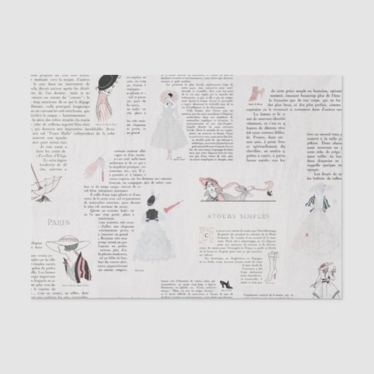 Franse Mode Art Deco Couture  Tissuepapier (Voorkant)