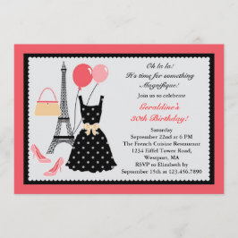 Franse Mode Birthday Uitnodiging
