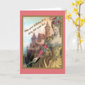 Franse Mode en Kasteelverjaardag Kaart (Gele Bloem)