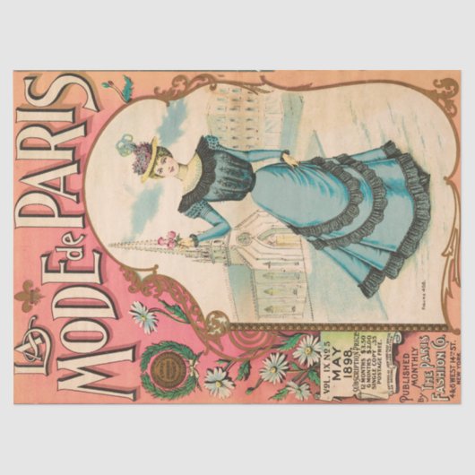  Franse Mode Ephemera ontkoppeling Tissuepapier (Voorkant)