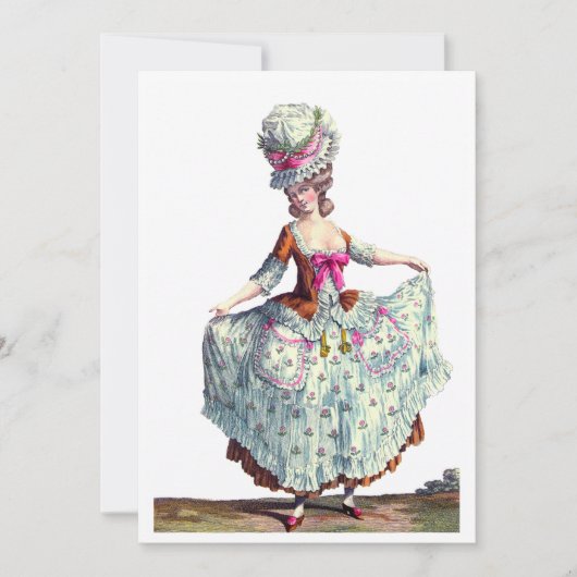 Franse Mode Marie Antoinette Hartelijk dank Bedankkaart (Voorkant)