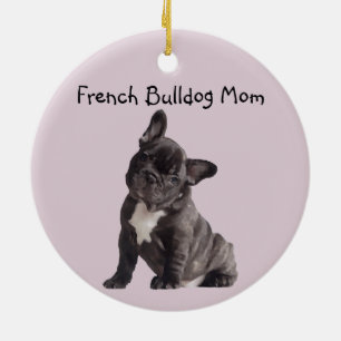 Franse Moeder Franse Bulldog Keramisch Ornament