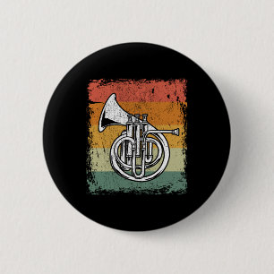 Franse Muziek Horn Gift Ronde Button 5,7 Cm