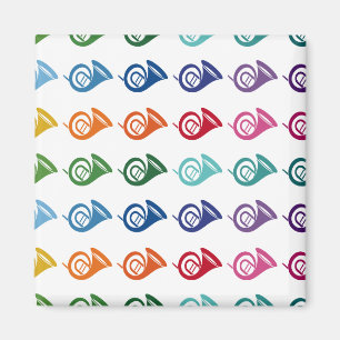 Franse muziek van Horn Colorful Fun Array Magneet
