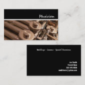 Franse muzikant in Horn Player Visitekaartje (Voorkant / Achterkant)