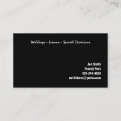 Franse muzikant in Horn Player Visitekaartje (Achterkant)