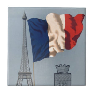 Franse nationale vlag- en oliefabriek Tegeltje