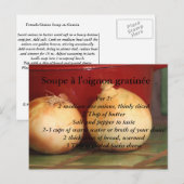 Franse "Onion Soup au gratin" Briefkaart (Voorkant / Achterkant)
