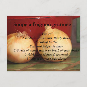 Franse "Onion Soup au gratin" Briefkaart