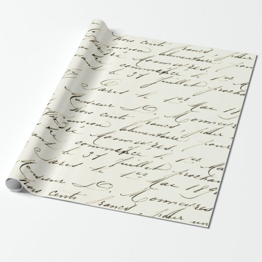 Franse  ontkoppeling van script cadeaupapier (Uitgerold)