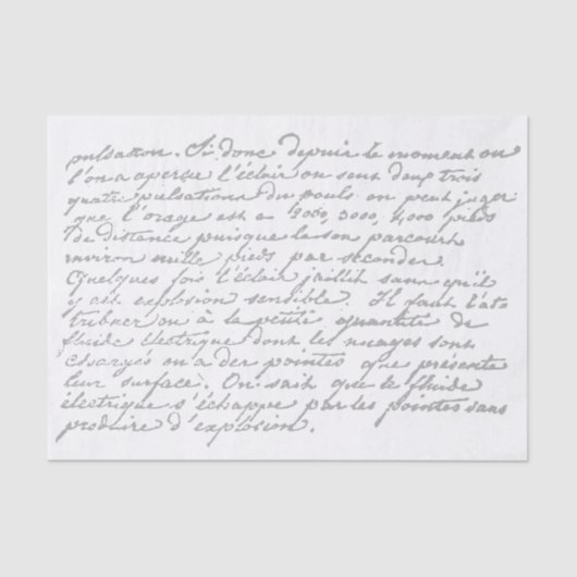 Franse  ontleding van Script Tissuepapier (Voorkant)